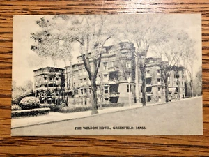 Vintage Weldon Hotel Greenfield Massachusetts 5 7/16" x 3 7/16" Postcard - Picture 1 of 2