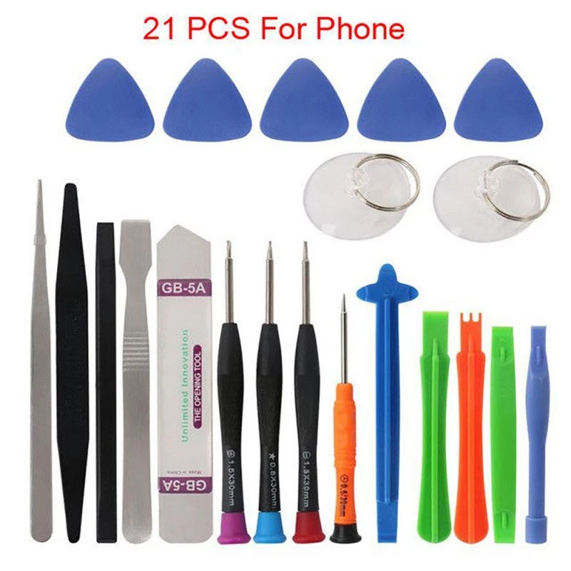 21 in 1 Kit Smontaggio Riparazione Cellulari Smartphone e Tablet, Set Utensili - Immagine 1 di 1