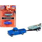Classic Metal Works HO Scale 1957 Chevy Stepside w/Fishing Boat Blue