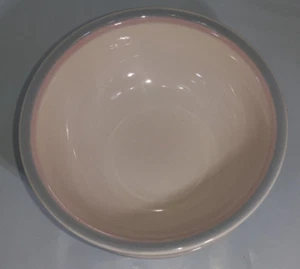 Vintage Pfaltzgraff Pink Aura Cereal Bowl Blue Stripe 6" Made in USA Set of 4 - Picture 1 of 5