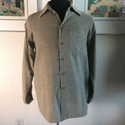 Kenneth Cole Reaction Brown Button Down Long Sleeve Shirt Medium 15 32-33 - Image 1 of 4