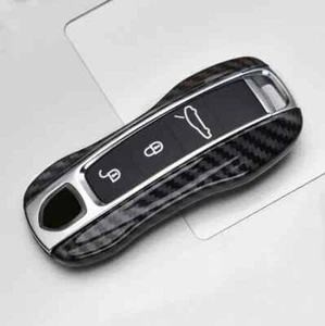 Funda Carcasa Llavero Mando a Distancia Carbono Negro para Porsche Cayenne 9YA Panamera 971 911 - Imagen 1 de 4