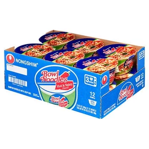 Nongshim Bowl Noodle Hot & Spicy Ramen Noodle Soup Bowl, 3.03oz X 12, Shelf-Stab - Picture 1 of 4