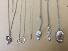L~29 ] Job Lot Jewellery Necklace Pendent  Silver Hue