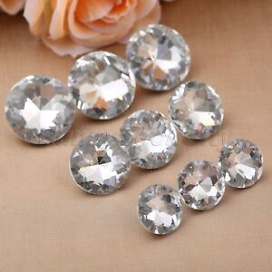 10X 20/25/30mm Diamond Bright Crystal Upholstery Sofa Decoration Sewing Button