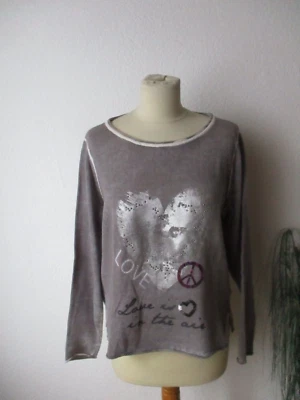 B.C. Damen Pullover Gr. 42 grau langarm Sommerpullover - Bild 1 von 4