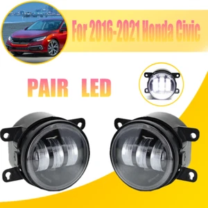 2PCS LED Fog Lights Clear For Honda Civic 2016-21 Driver & Passenger Side LH RH - Picture 1 of 5