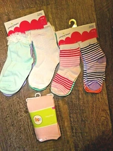 2T 3T 4T shoe size 7-10 girls ~ lot 8 pair socks & 1 legging Jumping beans Circo - Picture 1 of 8