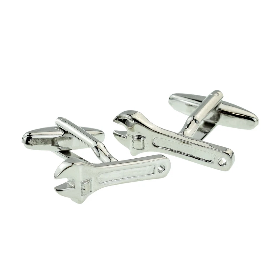 CADOGAN GIFTS Rhodium Plated Wrench Cufflinks Presented in a Box X2AJ338