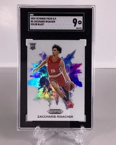 2024 Prizm Draft Zaccarie Risacher Color Blast SSP Atlanta Hawks SGC 9 Rookie - Foto 1 di 14