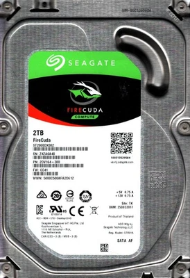 ST2000DX002 P/N: 2DV164-300 F/W: CC41 S/N: Z4ZA TK 2TB DEC 2017 THAILAND SEAGATE - Image 1 of 2