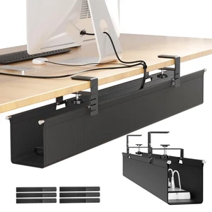 [Upgraded] Large Under Desk Cable Management Tray, Cable Management Under Des... - Afbeelding 1 van 7