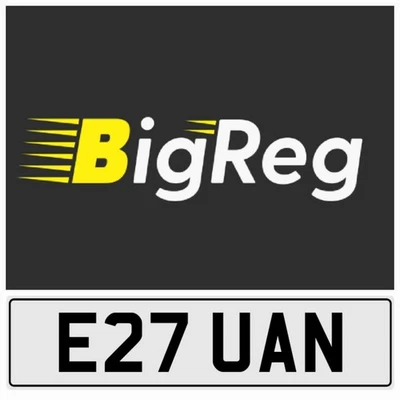 E27 UAN EWEN EUAN EUGENE UAN 3x3 PREFIX PRIVATE REGISTRATION CAR NUMBER PLATE - Image 1 of 4