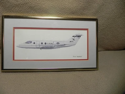 Squadron Graphics Print T-1A "Jayhawk" Plane Metal Frame & Matted D - Image 1 of 4