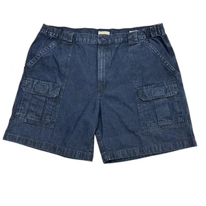 Savane Cargo Shorts Herren 42 blau Denim 8" Schrittlänge Komfort Taille Wandern Camp gebraucht, in einwandfreiem Zustand - Bild 1 von 10
