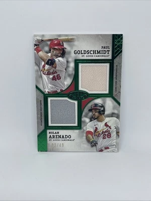 2024 Topps Tier One Goldschmidt Arenado /49 Dual Patch Relic #DPR-GA Cardinals - Image 1 of 4