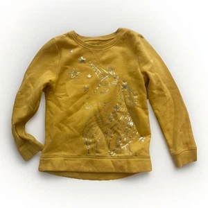 Jumping Beans Softest Fleece Unicorn Sweatshirt Yellow Girls Size 6 - Picture 1 of 5