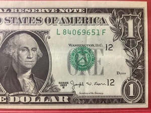1963B L-District SAN FRANCISCO LF Block L840 69 651F Offset Old One Dollar Bill - Bild 1 von 8
