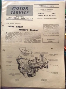 Reliant Mk V11 Lucas Benzin Einspritzmotor Service Supplement 1963 - Bild 1 von 2