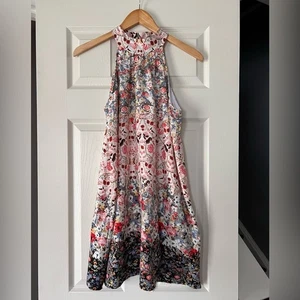LuLu’s Etuikleid Blumen hochgeschlossen hinten offen Boho Sommer Small - Bild 1 von 8