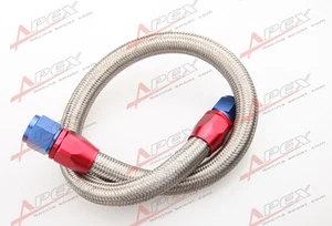 53" 10AN SS Braided Racing Performance Oil Fuel Coolant Line Hose Assembly - Picture 1 of 3