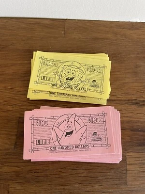 Vintage Game of Life SpongeBob Squarepants 2005 MB Replacement PLAY MONEY (NEW) - Image 1 of 4