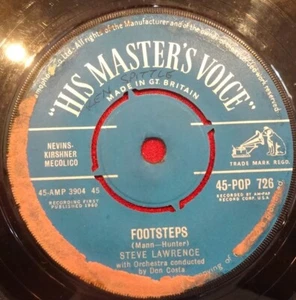 STEVE LAWRENCE-FOOTSTEPS-YOU DON'T KNOW-UK 7" VINYL 45 ON HMV POP 726-VG+ - Picture 1 of 1