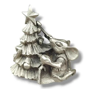 Estatuilla de peltre Hudson ratón decoración árbol de Navidad con estrella - Imagen 1 de 8