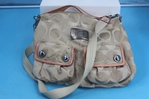 COACH Poppy  Signature label Hobo  Tote Bag or Shoulder Bag  Beige. - Picture 1 of 5
