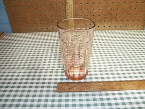 Vintage ANKER HOCKING Rosa Vertiefung Wasserglas 5 1/4" Gerippt Becher - Bild 1 von 5