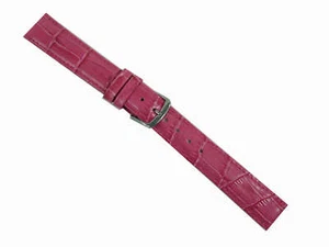 Bracelet Montre Avec Fermoir En Cuir Croco Brillant 16 Mm Framboise - Imagen 1 de 1