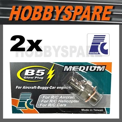 2 x FORCE GLOW PLUG B5 MEDIUM NITRO RC UNIVERSAL HSP HPI KYOSHO TRUCK BUGGY CAR - Image 1 of 2