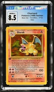 Pokemon 1st Edition Base Set CGC 8.5 Charizard Lizardon Glurak German #4 Holo - Picture 1 of 2