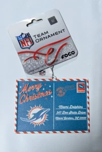 Miami Dolphins Christmas Tree Holiday Ornament - Postcard - Metal - Picture 1 of 1