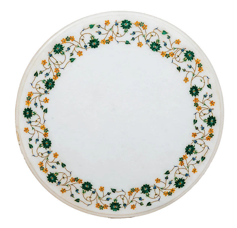 18" Marble Coffee Table Top Pietra dura Inlay Work For Home Decor - Image 1 of 1