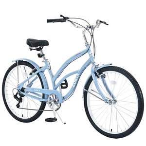 26 Inch Beach Cruiser Bike for Women/Men/Senior/Adults, City Hybrid Bike 7 speed - Picture 1 of 7