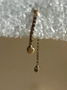 Single 14K gold pierced earring, 2 part dangle - Picture 1 of 10