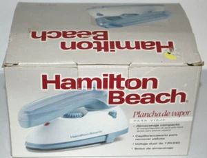 Hamilton Beach 2 in 1 Iron Small Travel Iron w Steamer Attachment Dual Voltage - Picture 1 of 12