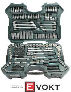 MANNESMANN 98430 socket wrench set, 215-piece hand tool, green / black New