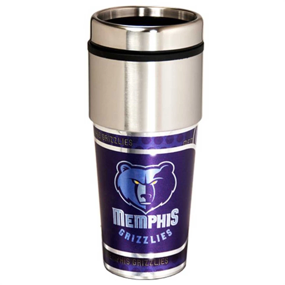Taza de viaje Memphis Grizzlies 16 oz acero inoxidable NBA Foto 1 de 1