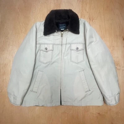 Chaqueta De Colección JC Penney Talla 46 (2-3XL) Beige Manga Larga Forrada de Vellón Cremallera Completa Foto 1 de 4