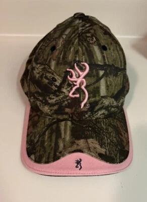 Browning Pink Camo Hunting Cap Camouflage Hat Strapback Embroidered One Size - Image 1 of 4