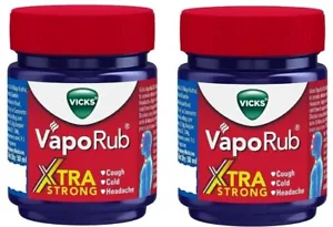 Vicks Xtra Strong Vapo-Rub Balm for Fever Headache Nose_Blocking (Pack of 2) - Picture 1 of 4
