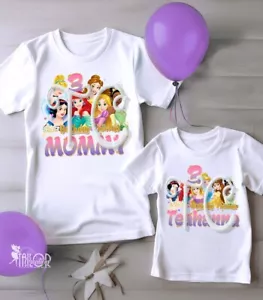 Disney Princess Birthday Shirt, Disney Princess Family Birthday Shirts, Kids Tee - Picture 1 of 15