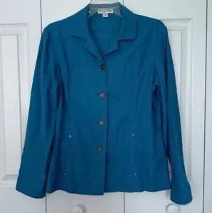 Top/giacca vintage PENDLETON misto lino blu taglia media Y2K preppy chic elegante - Foto 1 di 10