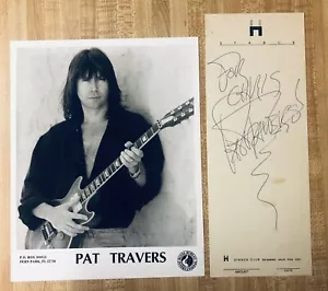 PAT TRAVERS 1987 SIGNED AUTOGRAPH BAR TAB THE STARCK CLUB ORIGINAL PRESS PHOTO - Picture 1 of 6