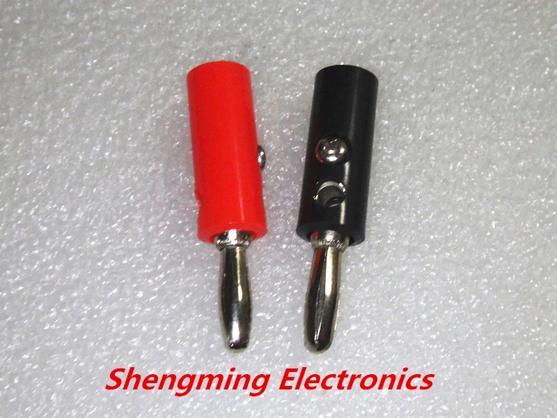 5pairs 3.5mm Audio Speaker Cable Connector Screw Type Banana Jack Plug Red&black - Image 1 of 1