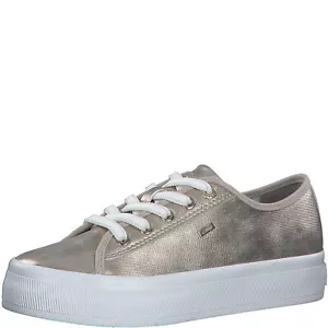 s.Oliver Women Sneaker Lace-up Shoes Sports Shoes Gold Champagne 23619 - Picture 1 of 5