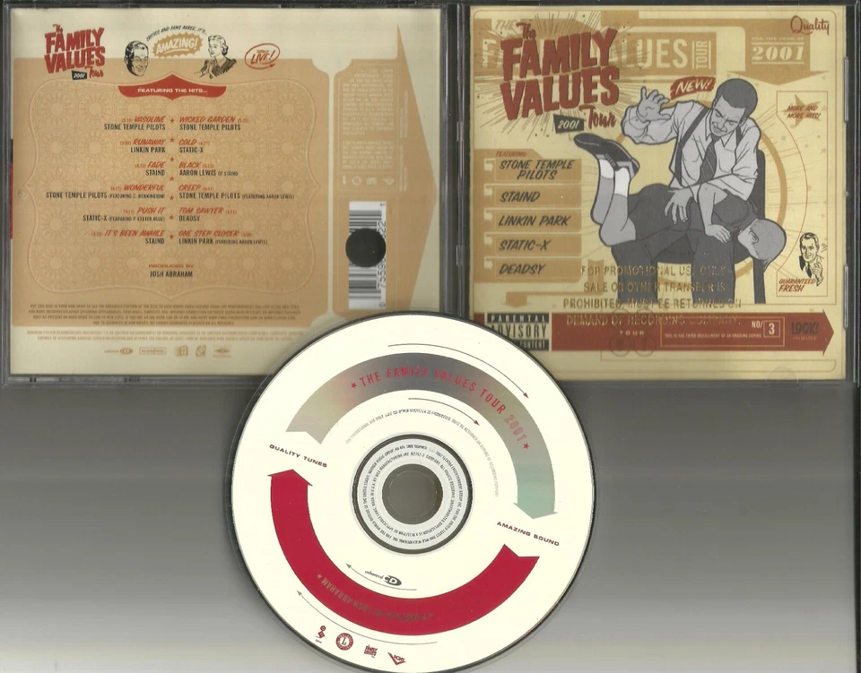 LINKIN PARK Staind STONE TEMPLE PILOTS Deadsy STATIC X GOLD STAMP PROMO PRESS CD - Image 1 of 1