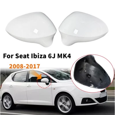 Tapa de repuesto de tapa de espejo retrovisor lateral puerta blanca para Seat Ibiza 6J MK4 2008-17 Foto 1 de 4